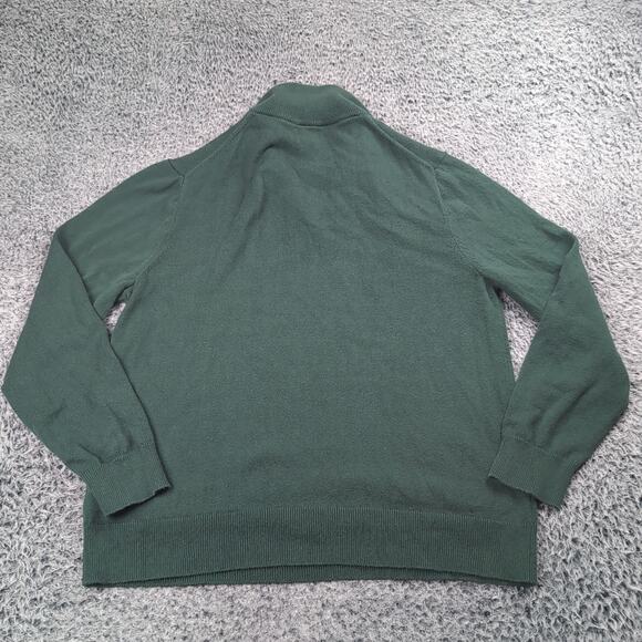 J Crew Sweater Men Extra Large Green Quarter Zip Normcore Preppy Casual Cotton - Picture 5 of 6